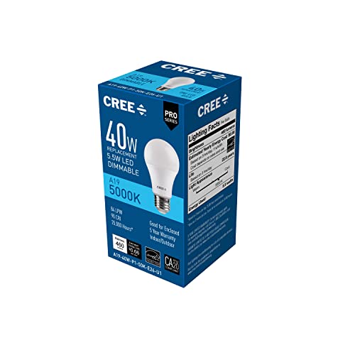Cree Lighting A19-40W-P1-50K-E26-U1 Pro Series A19 40W Equivalent Led Light Bulb, 1 Count (Pack Of 1), Daylight #TOP1