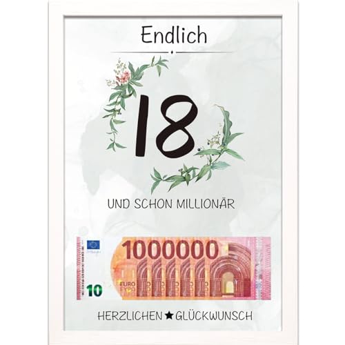 Arnovistra Money Gifts 18th Birthday First Million Gifts Money Gift with Picture Frame Birthday Gift for Girls Boys
