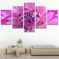 SIGNWIN 5 Panel Canvas Wall Art Botanical Chic Closeup Expressive Multicolor Photography Realism Ultra for Home Decorations Ready to Hang - 60