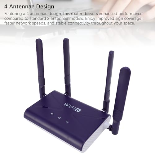 ROUTER WIFI 6 ROUTER 4G CPE LTE Dual Band Gaming Routerów, 2,4 GHz, 300 Mbps Odblokowania Mobilnego Routera Hotspot Wi -Fi z Gniazdem Karty SIM na Laptop Telefoniczny
