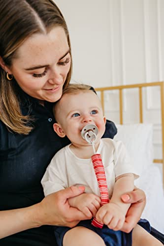 Image of Copper Pearl Pacifier Clip 3-Pack - Stylish Stainless Steel Pacifier Holder Clip for Baby Girls and Boys - Baby Pacifier Clips for No More Floor Drops - Slugger