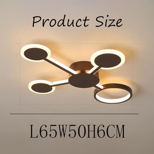 Plafonnier LED noir dimmable pour salon et chambre moderne