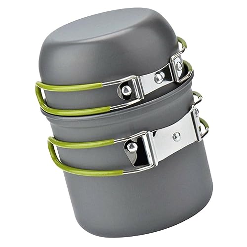 MUELODSIC 1Set Portable Camping Cookware Set for People Lightweight Cooking Tool Set with Teapot Non Stick Outdoor Tableware Includes Pots Bowls Cutlery Accessories