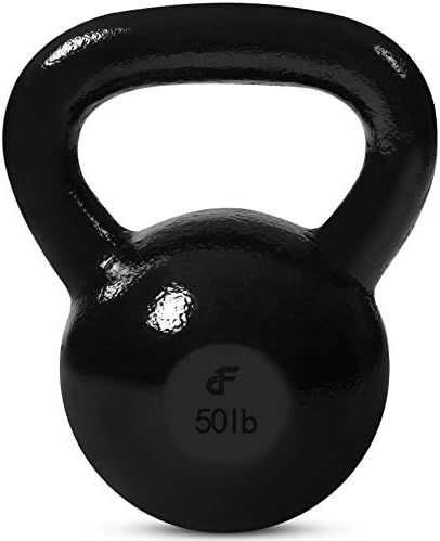 Kettlebell Weights Cast Iron by Day 1 Fitness – 50 Pounds - Ballistic Exercise, Core Strength, Functional Fitness, and Weight Training Set - Free Weight, Equipment, Accessories