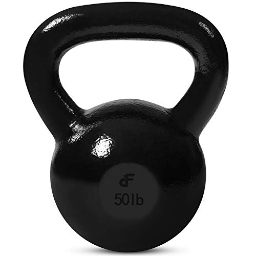 Kettlebell Weights Cast Iron By Day 1 Fitness – 50 Pounds - Ballistic Exercise, Core Strength, Functional Fitness, And Weight Training Set - Free Weight, Equipment, Accessories #TOP26