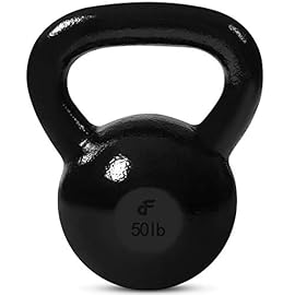 Day 1 Fitness Kettlebell Weights Cast Iron – 11 Sizes Options, 5lbs-60lbs – Ballistic Exercise, Core Strength…