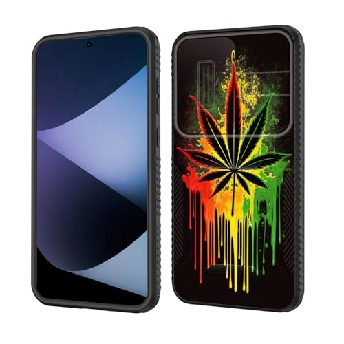 Coque Samsung A35 5G anti-casse protège objectif intégrée double couche motif cannabis