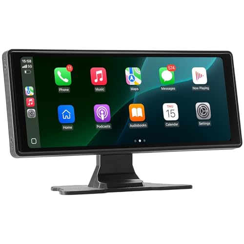 VEVOR Wireless Car Stereo, 10-Inch HD Portable Radio Touch Screen with Apple CarPlay and Android Auto, CarPlay Screen with Front & Backup Cameras, Voice Control, Mirror Link, Bluetooth, GPS Navigation by VEVOR - Image 3