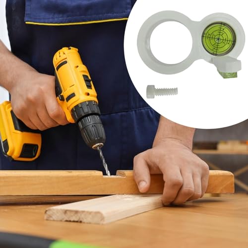 F Fityle Drill Level,Small Circular Bubble Level Portable Lightweight Measuring Layout Tool Electric Drill Accessory for Work Shop, White - Image 3