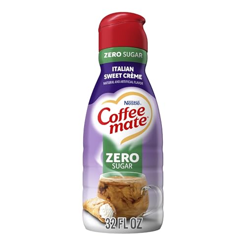 Coffee Mate Italian Sweet Crème Flavored Coffee Creamer, Zero Added Sugar, Gluten-Free, 63 Servings 32 fl oz