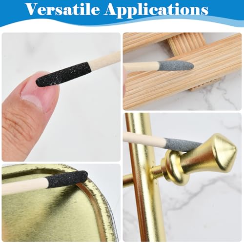 2 in 1 Schleifstab Set – 50 Stück Hochwertige Schleifstäbchen mit Granularität 150# Schwarz & 280# Grau für Modellbau, Holzarbeiten und Nageldesign, 14cm/5.51in