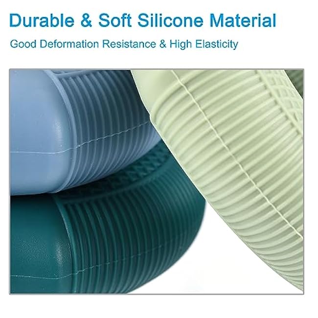 uxcell Hand Grip Strength Trainer, 3 70-80 Lbs Silicone Rings Finger Forearms Exercise Grip Squeezer for Athletes Workout, Rock Climbing, Space Gray