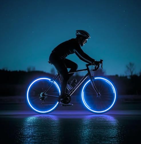 Image of WALLMATE Reflective Tape Outdoor Safety Warning Lighting Sticker Waterproof Tape for Bicycle Bike Car Motorcycle Cycle Decoration (Sky Blue Strip, 0.5 In x 45 Mtr (1771 in))