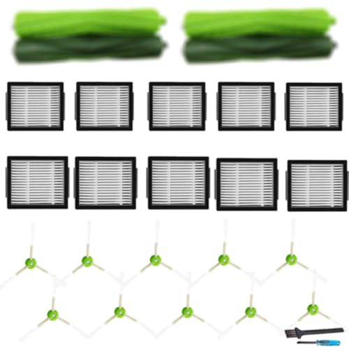 YOKYON 24PK Replacement Parts Kit for iRobot Roomba i7 i7+ i1 i3 i4 i5 i6 i8 J5 J6 J7 J9 Plus E5 E6 Vacuum, Rubber Brushes & High-Efficiency HEPA Filters & Edge-Sweeping Side Brushes