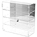 Plymor Clear Acrylic Rectangular Locking Display Case (Mirrored), 3 Shelves, 16.5