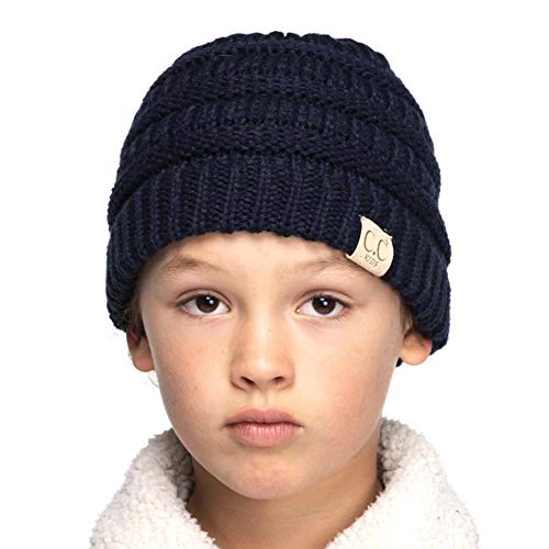 Image of C.C Hatsandscarf Kids Beanie Ages 2-5 Warm Chunky Thick Stretchy Knit Slouch Beanie Skull Hats (YJ-847-KIDS)
