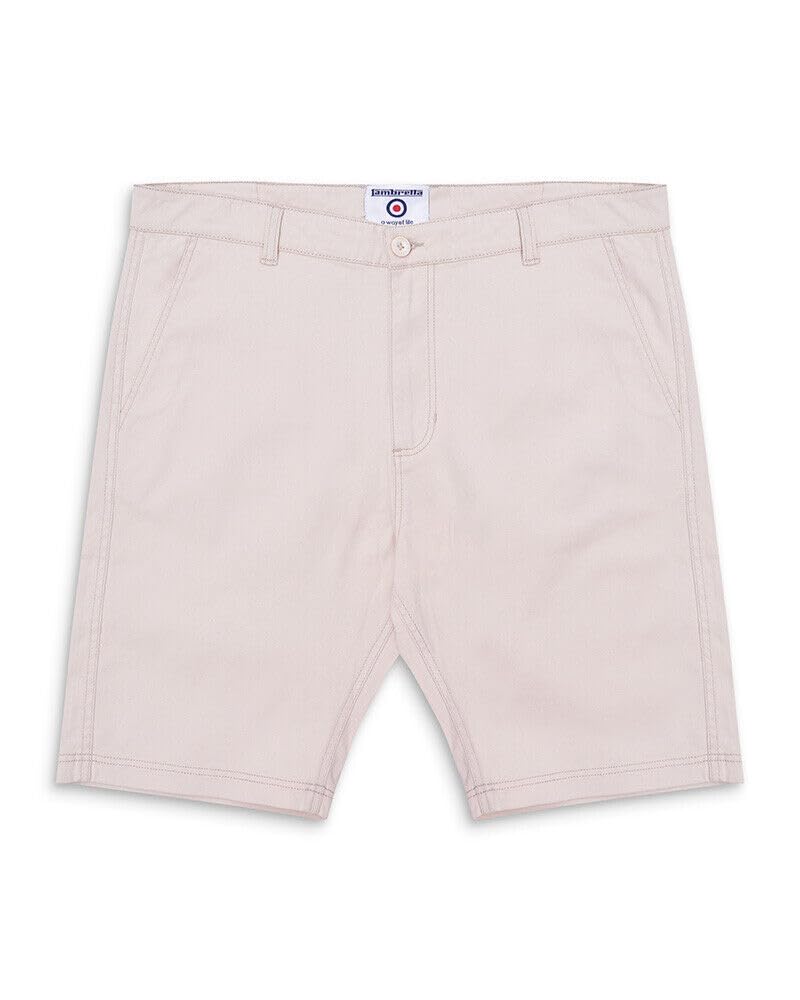 Lambretta Mens Chino Shorts (36R) (Stone)
