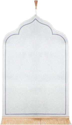 Miniatura 9 de Alfombra de oración musulmana de franela islámica portátil para oración musulmana, plegable, alfombra islámica turca impresa con borlas, ligera,