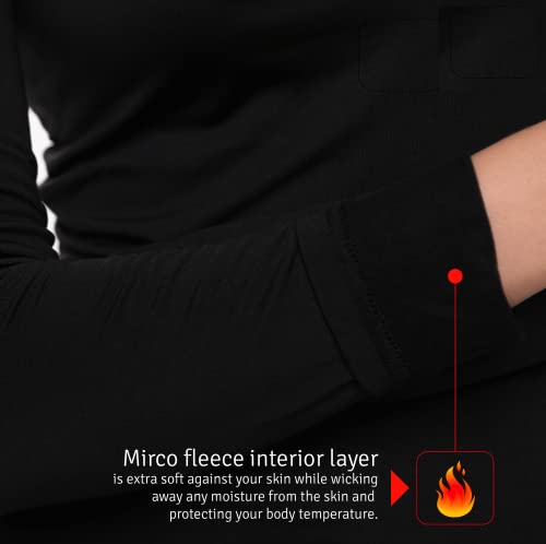 Outland Children's Thermal Set Lightweight Ultra Soft Fleece Interior Very Warm, 12-14 Black #TOP6