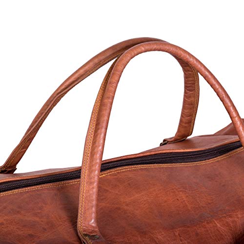 Leather Duffel Bag 32 inch Large Travel Bag Gym Sports Overnight Weekender Bag by Komal s Passion Leather (30 inch)