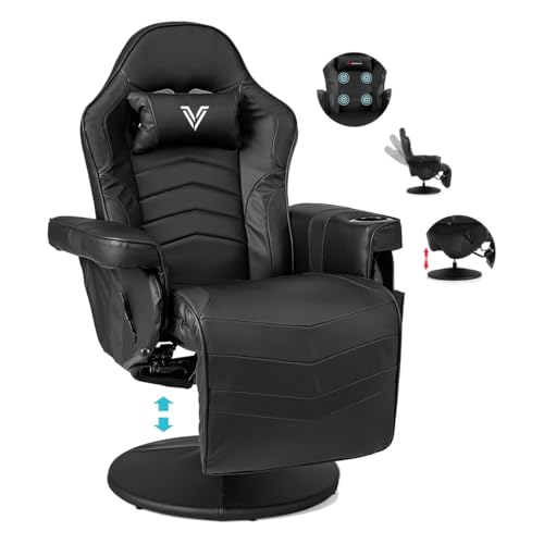 La mejor comparación de Sillon Con Portavasos para comprar hoy. 49 VANLIG | Sillón Gamer Reclinable con Masaje Eléctrico | Silla de Juego Ergonómica Manual con Portavasos y Bolsa Lateral | Sillón para Consola, TV y PC | Color Negro