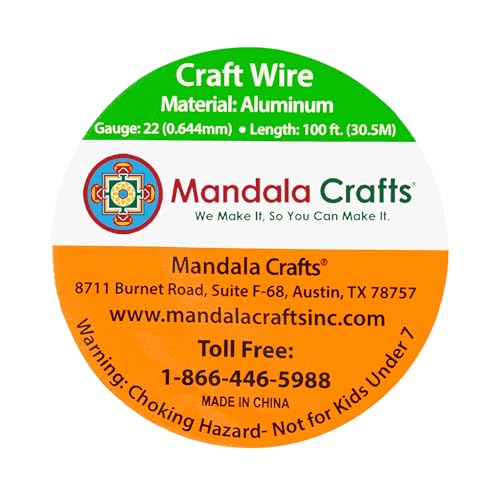 Image of Mandala Crafts 22 Gauge Silver Tone Anodized Aluminum Craft Wire, 100 FT | Colored, Flexible, Bendable, for Bonsai, Armature, Sculpting, Wire Wrapping, Jewelry Making, Weather & Tarnish Resistant