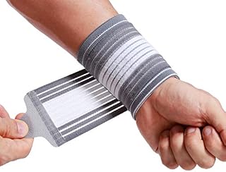 Neotech Care Wrist Band - Adjustable Compression Strap - Elastic & Breathable Fabric - Support Sleeve for Tennis, Sports, Exercise - Men, Women, Right or Left - Grey Color (Size M, 1 Unit)