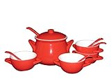sengWare Limited Edition 11-Piece Tureen and French Bowls Set, Red