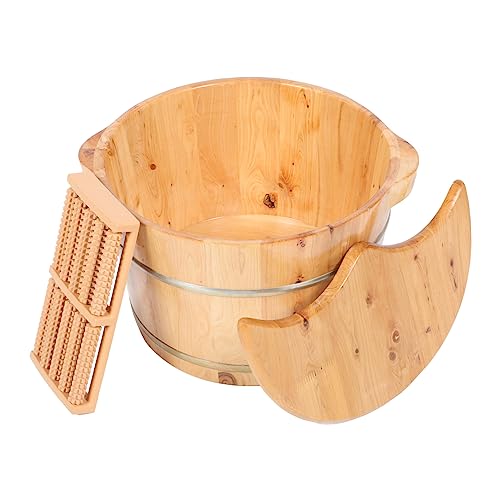 FRCOLOR 1 Set Wooden Foot Bucket Massager for Feet Bath Barrel Practical Foot Tub Adult Massager Foot Spa Bath Pedicure Tub Foot Wash Basin Foot Bath Bucket