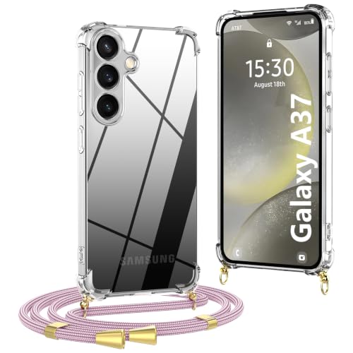 OLEPHY Handykette für Samsung Galaxy Hülle, | Necklace Hülle mit Band, Handyhülle zum Umhängen, Soft Transparent Case mit Kordel, Stoßfeste Schutzhülle,