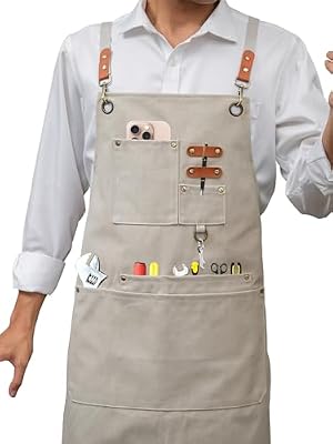 KITCHIEF Heavy-Duty Cross-Back Woodworking and Tool Apron
