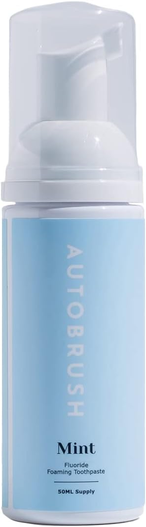 autobrush Original Mint Flavor Fluoride Foaming Toothpaste for Adults, Whitening & Deep Cleaning, Travel Friendly, Anti-Cavity, Foam Toothpaste (1 Pack)