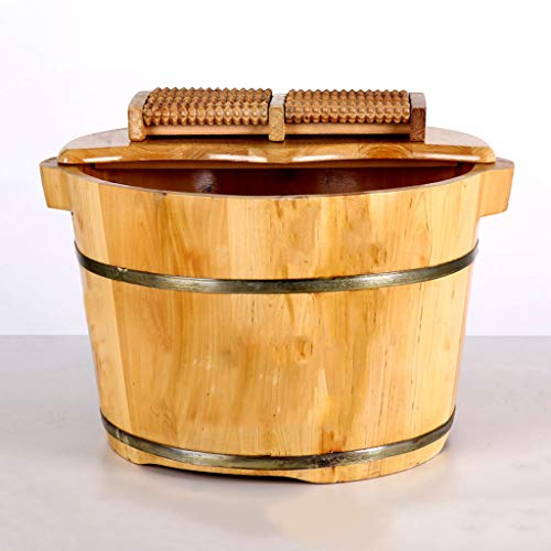 GWF fotbadkar, träfothandfat pedikyr skål, diox, och massage – perfekt för att blötlägga dina fötter, tånaglar och fotben ben slät och delikat pedikyr tunnor