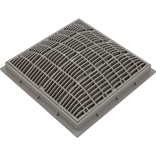 Waterway Plastics 806105367662 Gray Main Drain Grate 12\" x 12\" Square with Frame