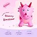 ZOOJOY Dinosaur Bouncy Animal Hopper, Inflatable Bouncy Horse Toys for Toddlers 1-3, Ride-on Bouncing Toys for ChristmasBirthday Gifts for Boys Girls, Pink Gril Toys WFree Pump