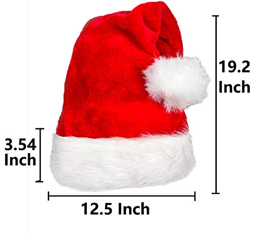 image for AOGU 6 Pack Plush Santa Hat Confortable Velvet Red Christmas Hat for C