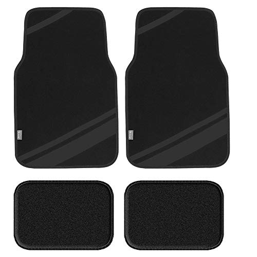 FH Group Carpet Floor Mats for Cars, Universal Fit, Black