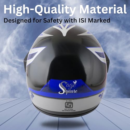 Image of Sage Square Audi Kimi Full Face Helmet | ISI Certified | Clear Visor | Ultra Comfort Inner Padding Extra Comfort & Stylish