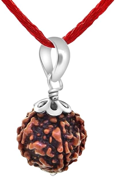 Fab Mark 5 mukhi orignal certified rudraksha premium brown bead 5 mukhi natural nepali rudraksha पंचमुखी रुद्राक्ष 5 मुखी रुद्राक्ष with silver cap pendant and red thread for unisex (B0CCNXY29R) Amazon Price History, Amazon Price Tracker
