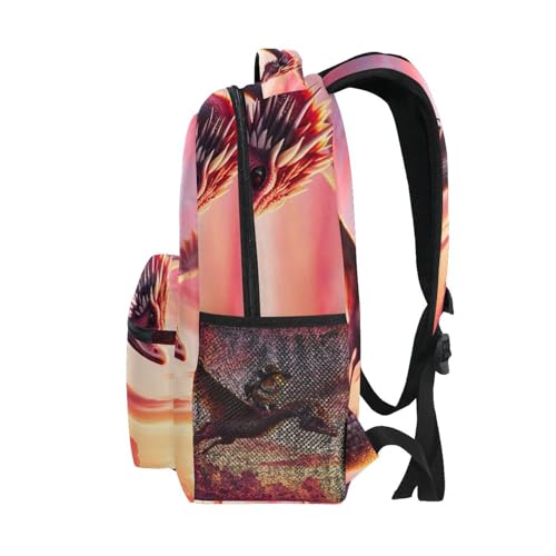 Kid Backpack, Lightweight Travel Backpack for Boys Girls Back to School Essentials, 15L, Half Duck Half Dragon Flies4