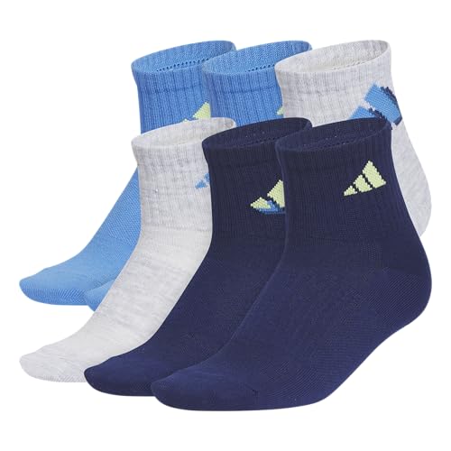 Image of adidas Unisex Kids Quarter Ankle Socks for Boys and Girls Youth (6-pack) Superlite Breathable and Lightweight Discontinued