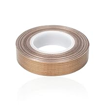 PTFE Coated Fiberglass Telfon Tape,high Temperature Tape;Drying Mechanical Conveyor Belt; Welding Sealing Tape; -196C - +300C ... Brown5, 13mm x 12yards x 0.18mm