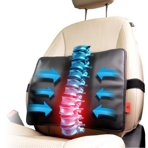 AJUVIA Vitalizador de espalda para alivio rápido del dolor de 3 segundos, almohada ortopédica de apoyo lumbar 6 en 1, cojín de tecnología de células de aire para silla de oficina y asiento de coche