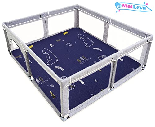 Portable Baby Play Mat Machine Washable, Foldable Crawling Mat For Floor 43X43” Baby Playpen Mat, Soft Non Slip Non-Toxic Playmats For Infants, Kids Tent Mat Square #TOP2