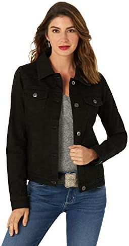 Wrangler Authentics Women's Stretch Denim Jacket, Black, Small