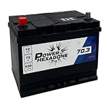 Batterie 12V 70Ah D26R - Démarrage 550A - Batterie Auto Sans Entretien - Format D26R avec polarité gauche - Compatible Voiture, Tracteur, Chantier - Power Hexagone