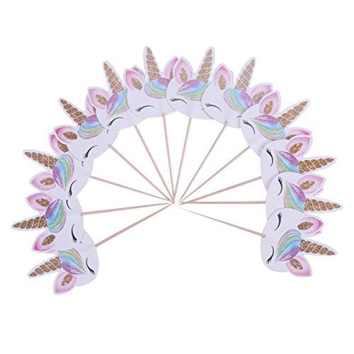 Toymytoy Topper Di Unicorno Decorazioni Unicorno Per La Festa Di Compleanno Dei Bambini Torta Di Toppers Per La Festa A Tema Unicorno - 48Pz