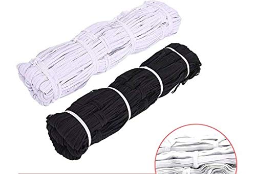4MM Premium Knitted Elastic | Black and White | 300 Meters | Oeko TEX Certified 1