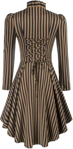Women's Steampunk Long Striped Jacket Renaissance Victorian Gothic Blazer Jacket Coat4