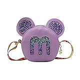 Little Girl Purse Toddler Crossbody Bag, Mini Cartoon Mouse Ears Dress Up Toy Purses,Girls Novelty Wallets, PURPLE